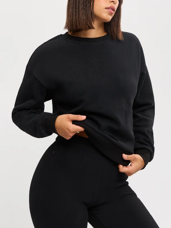 Deep Discounts Cloud Crew Pullover - Onyx Black