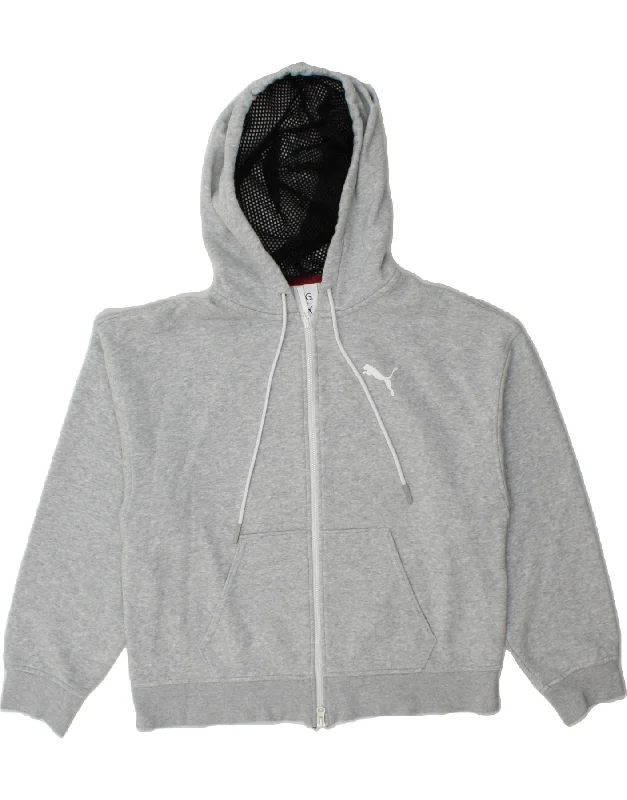 Must-Have Deals PUMA Womens Graphic Zip Hoodie Sweater UK 16 Medium Grey Cotton
