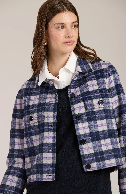 Weekend Flash Sale Mallory Plaid Jacket - Violet Plaid