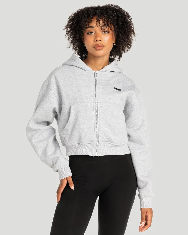 Limited Availability Cropped Classic Zip Through - Grey