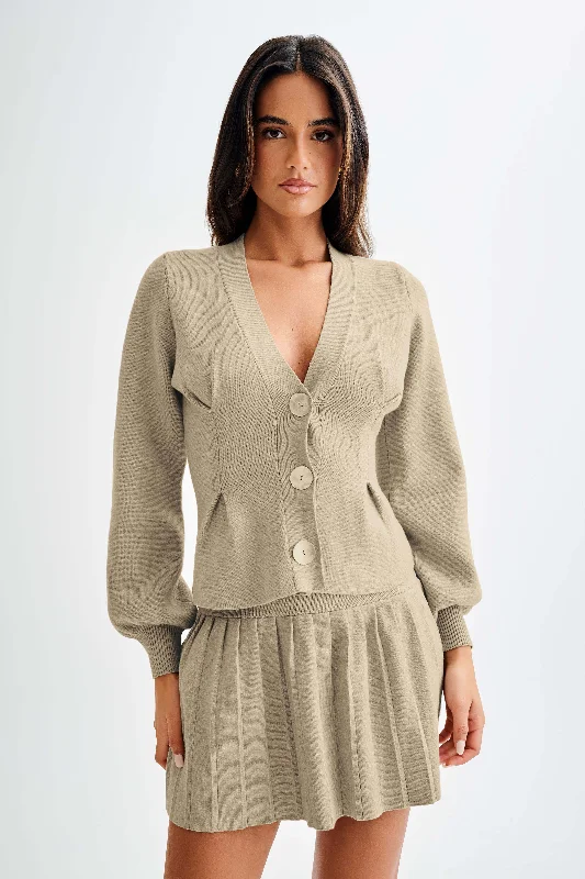 Weekend Deal Beverly Knit Cinched Cardigan - Oak