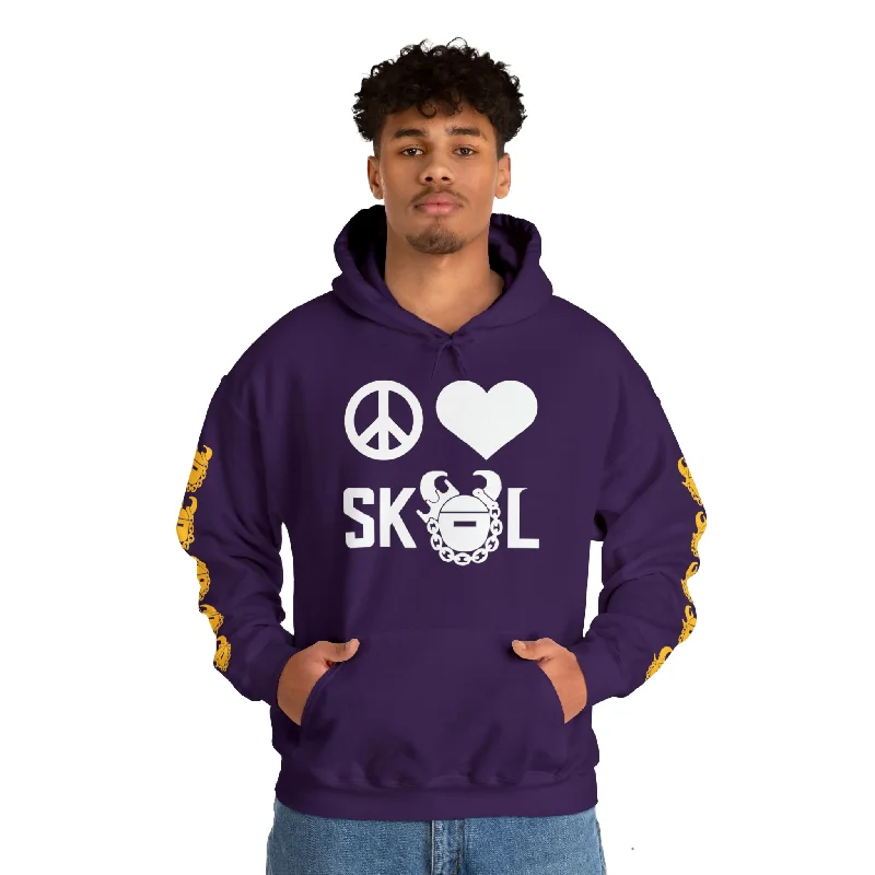 Today’s Special Unisex Heavy Blend™ Hooded Sweatshirt - Peace & Love + Game Day Helmet (Sleeves) Today’s Special Unisex Heavy Blend™ Hooded Sweatshirt - Peace & Love + Game Day Helmet (Sleeves)