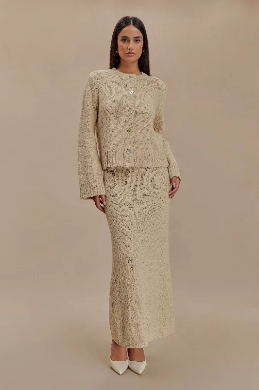 Savings Galore Moira Oversized Boucle Cardigan - Wheat