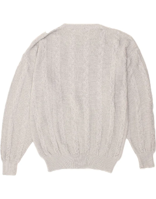 Act Now VINTAGE Womens Crew Neck Jumper Sweater IT 50 XL Blue Cotton