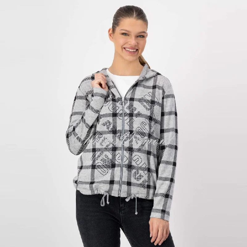 Weekend Flash Sale Just White Zipped Hoodie Jacket – Style J1061
