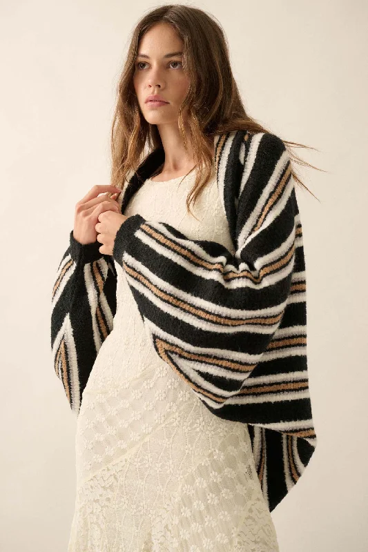 Buy More, Save More Hold the Line Striped Dolman Shrug Cardigan