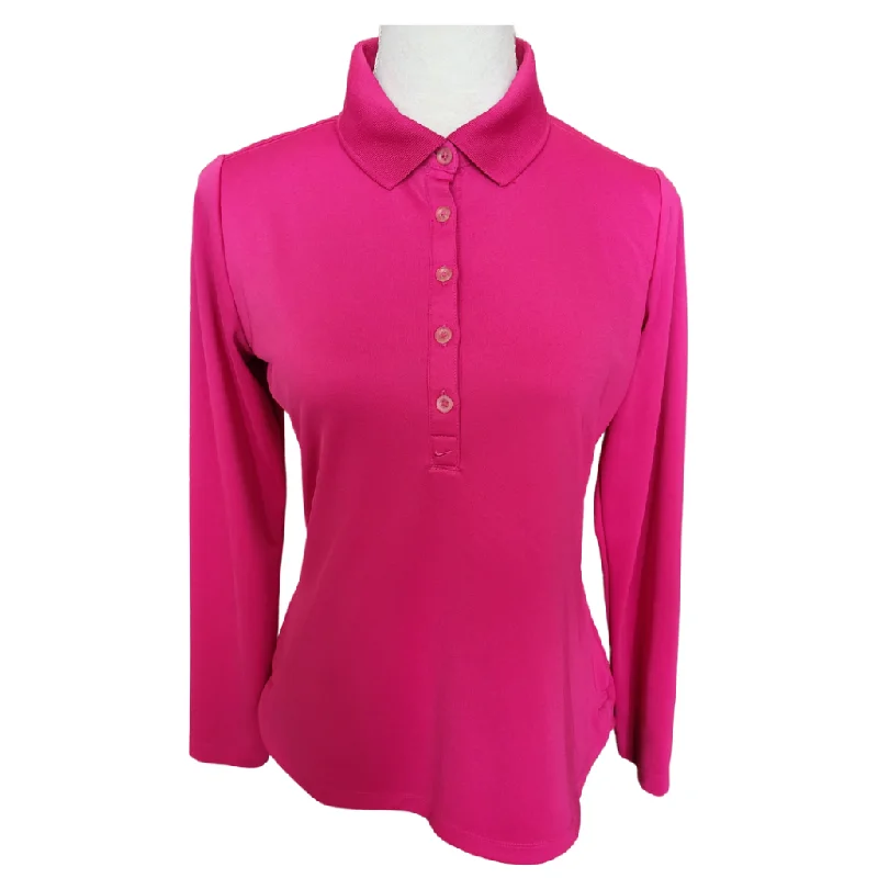 Flash Sale Women's Nike Golf Tour Performance Magenta Long Sleeve Dri-Fit Polo Size M