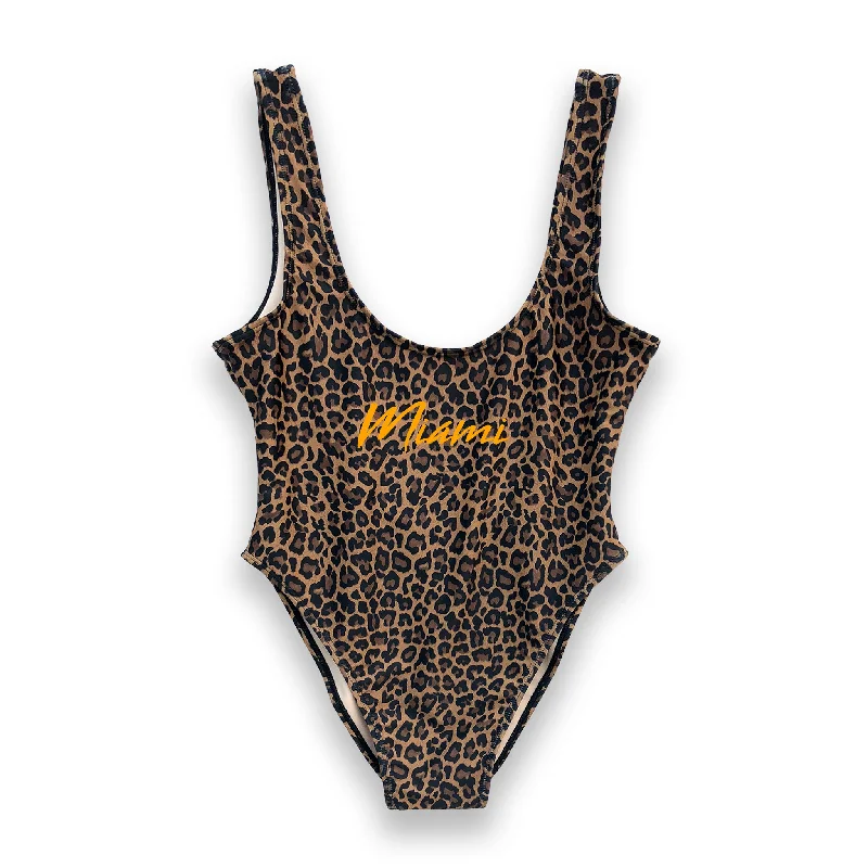 Price Drop Alert MIAMI W/ NEON ORANGE TEXT // NEW WILD THING FONT [SWIMSUIT]