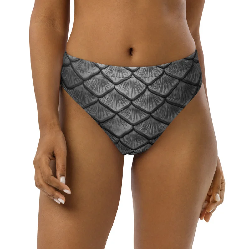 Instant Discount Starcrossed Silver Recycled High-Waisted Bikini Bottom