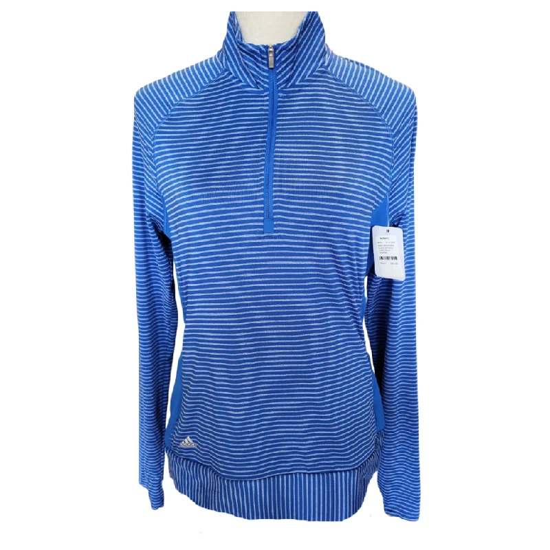 Act Now Adidas Women's Blue Striped Golf Pullover Size M MSP$79