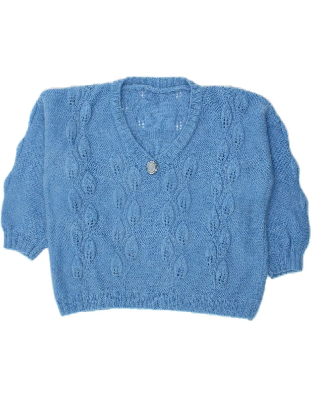 Discount Days VINTAGE Womens V-Neck Jumper Sweater UK 16 Large Blue Floral