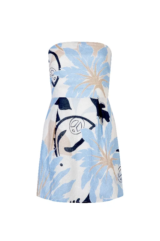 Savings Galore 'Yves Uro' Mini Dress - Signature Print Blue