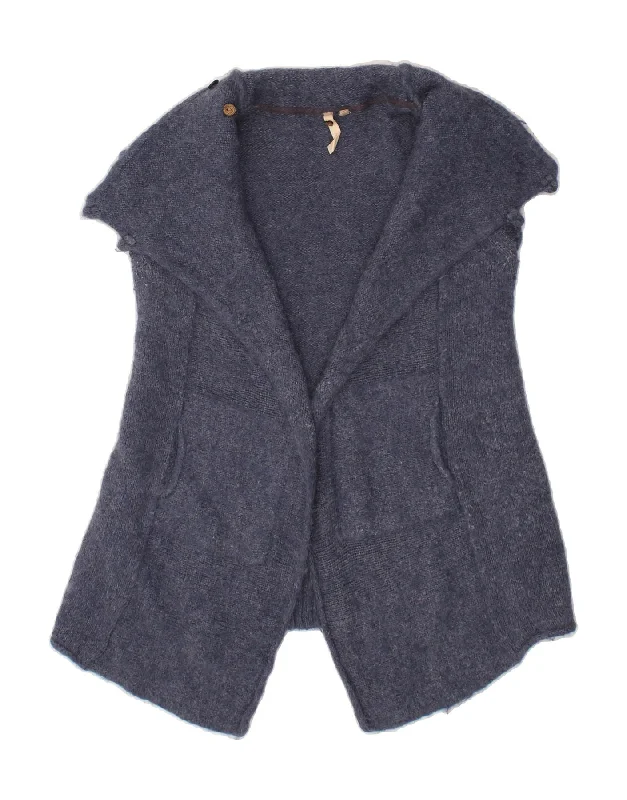 Get It Before It’s Gone WHITE STUFF Womens Short Sleeve Cardigan Sweater UK 16 Large Navy Blue