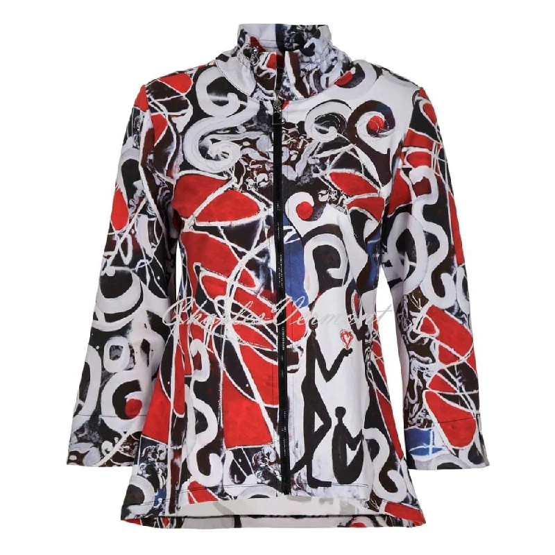 YEAR-End Clearance Dolcezza Zip Jacket with Silver Glitter Detail - Style 72646