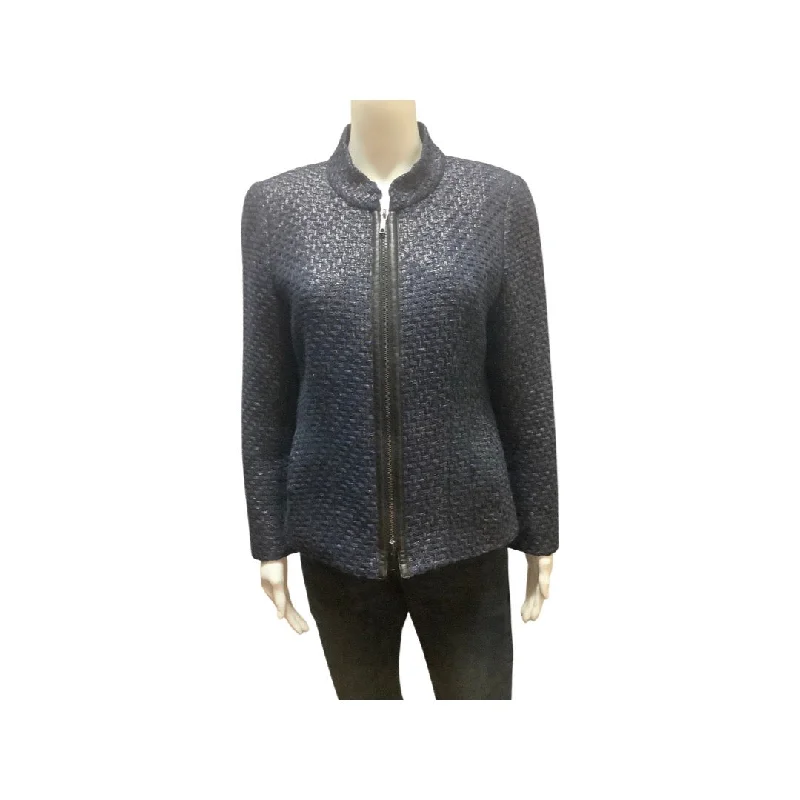 Value Deals Lafayette 148 Metallic Blue/Black Jacket Size 10