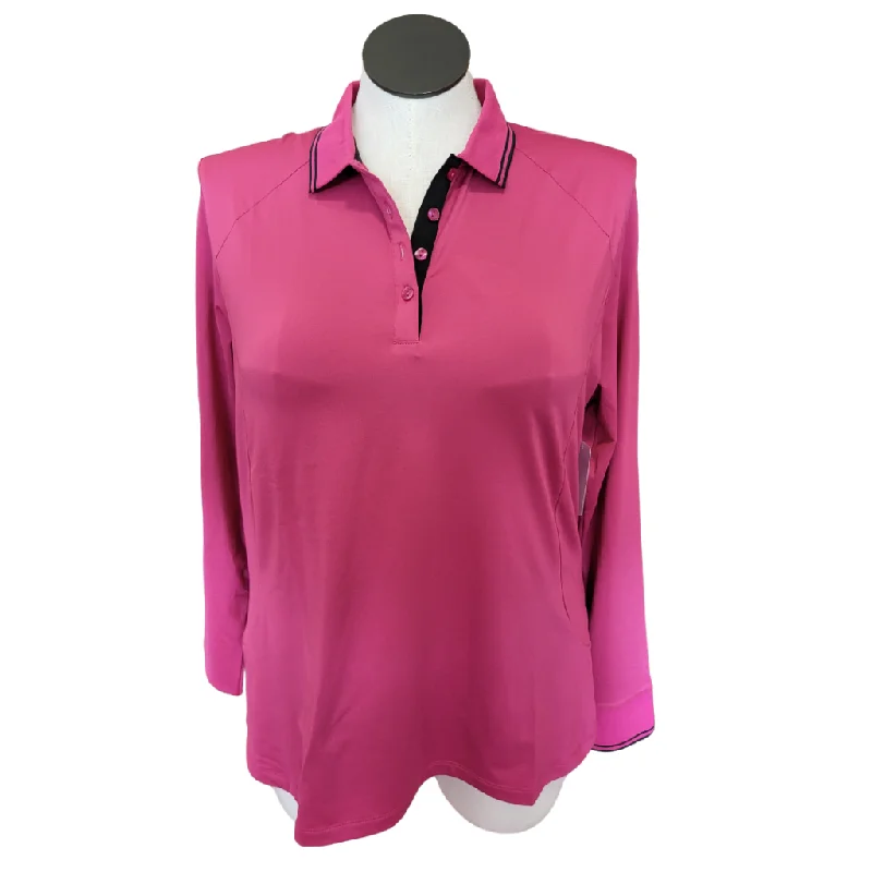 Flash Sale Callaway Women's Long Sleeve Dark Pink 4 Button Golf Polo Size XXL MSP$72