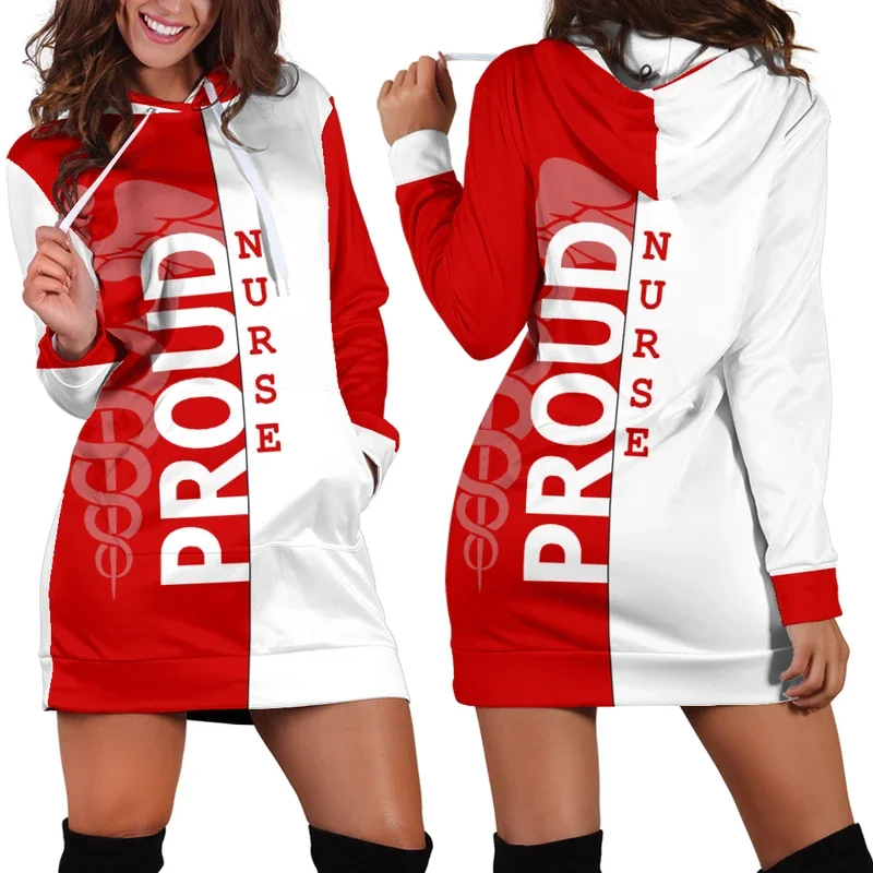 Act Fast Proud Nurse Hoodie Dress