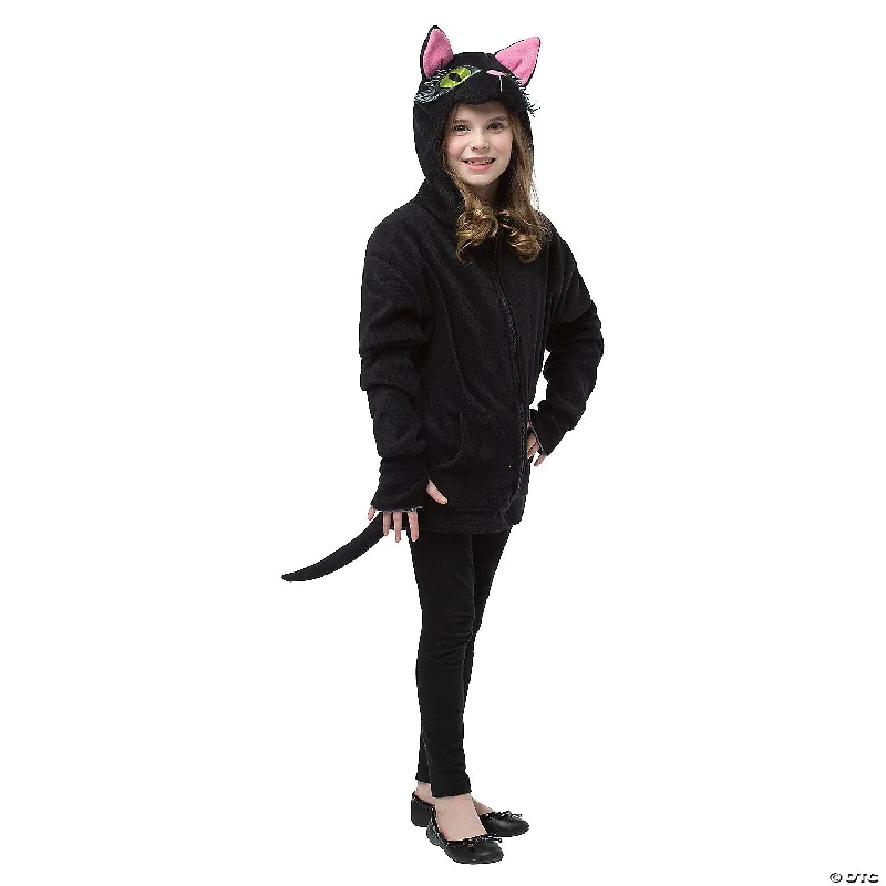 Final Markdown Girl's Black Cat Hoodie, Teen 13-16