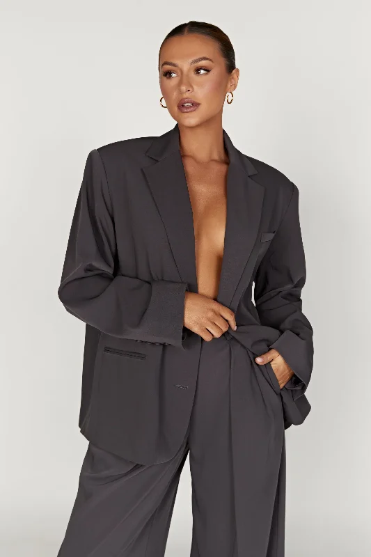 Seasonal Sale Simone Oversized Blazer - Charcoal