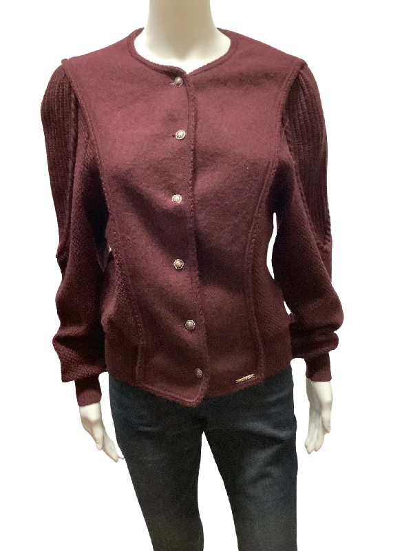 Price Reduction Geiger Maroon Cardigan Sweater Austrian Size: 44
