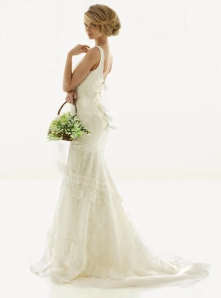 Buy More, Save More Melissa Sweet Organza Lace and Satin Trumpet Gown