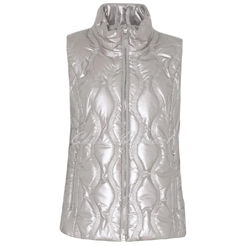 Best Bargains I'cona Embossed Gilet - Style 69004-60162-92 (Stone Grey)