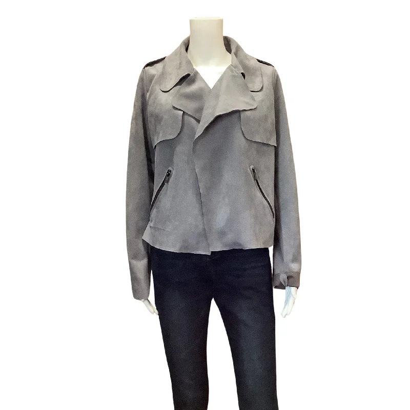 Seasonal Clearance Kut Women's Jacket Grey Faux Suede Size: L