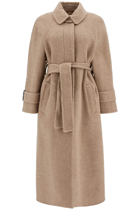 Massive Deals wool and cashmere coat with belt MG5009855 BROWN/PANAMA