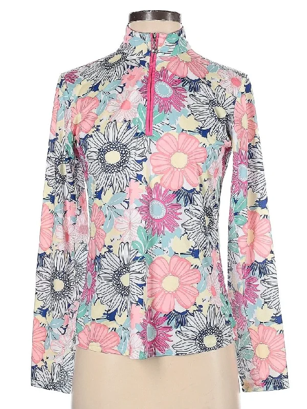Online Specials New San Soleil Pastel Floral Long Sleeve Sun Shirt Pullover Size S MSP$104