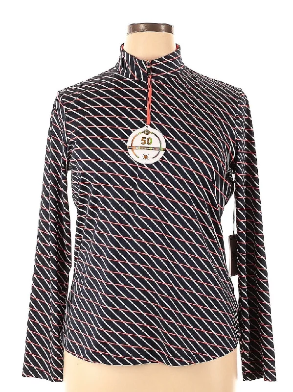 Lowest Prices New Tail White Label Dark Navy, White & Coral Striped Golf Pullover Size XL