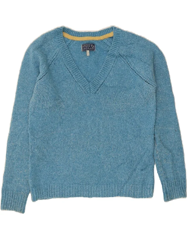 Today's Special JOULES Womens V-Neck Jumper Sweater UK 12 Medium Blue Acrylic