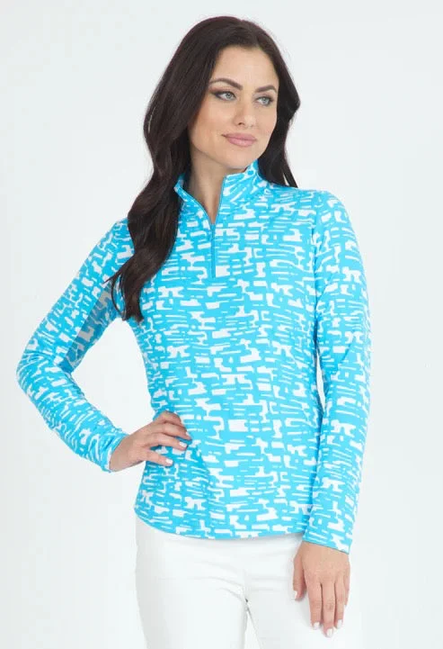 Limited Time Discount New Ibkul Juno Print Long Sleeve Mock Neck Top MSP $100