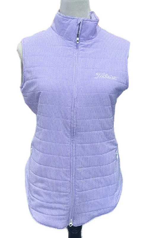 Deal Dash Women's Footjoy Purple Print Quilted Golf Vest Size M MSP$140