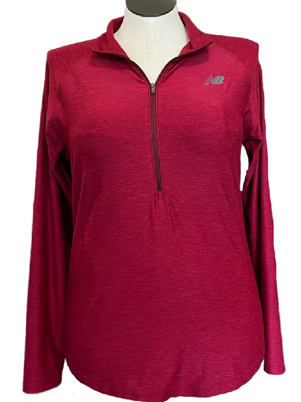 YEAR-End Clearance New Balance Red Heather 1/4 Zip Women's Pullover Size L