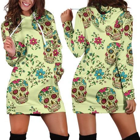 Price Buster Flower Skull Hoodie Dress