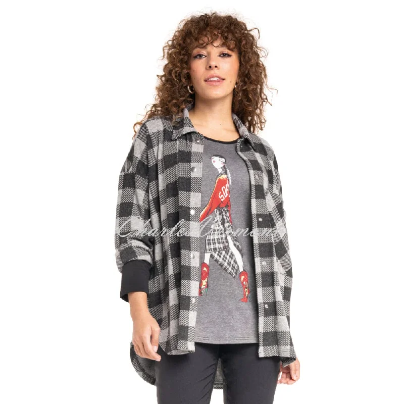 Reduced Prices Doris Streich Checked Shacket - Style 293174-93