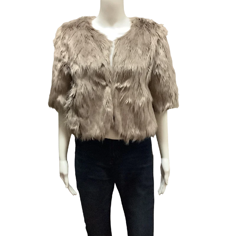 Amazing Deals BCBG Maxamara Women's Jacket Tan Faux Fur Size: M