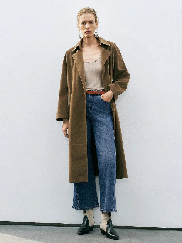 Major Savings Notched Collar Trench Coats