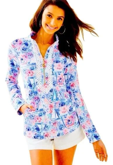 Exclusive Online Offer Lilly Pulitzer Janie Sea to Shiining Sea Popover Size L MSP$108 Exclusive Online Offer Lilly Pulitzer Janie Sea to Shiining Sea Popover Size L MSP$108
