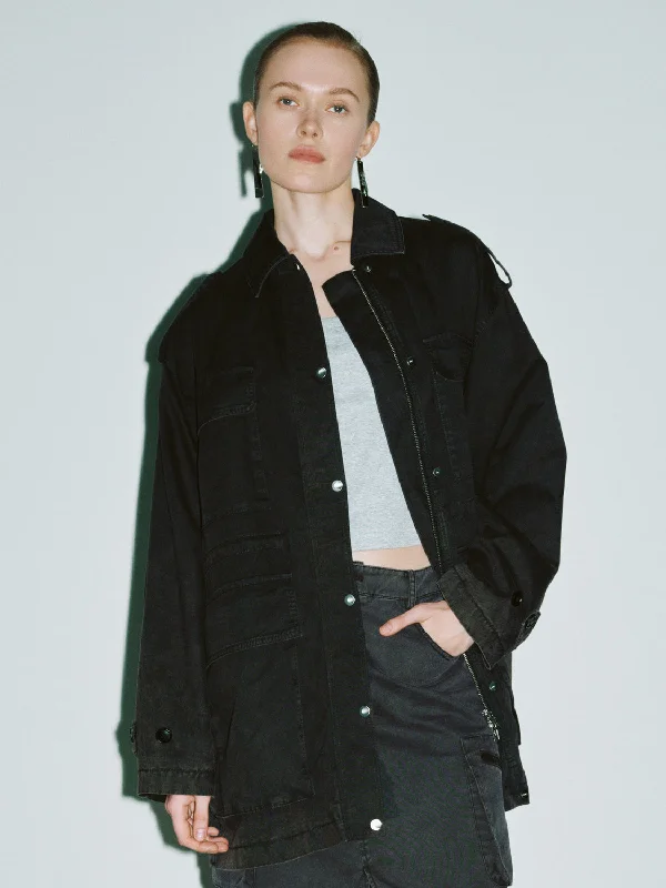Clearance Sale Oversized Press Button Zip Jackets