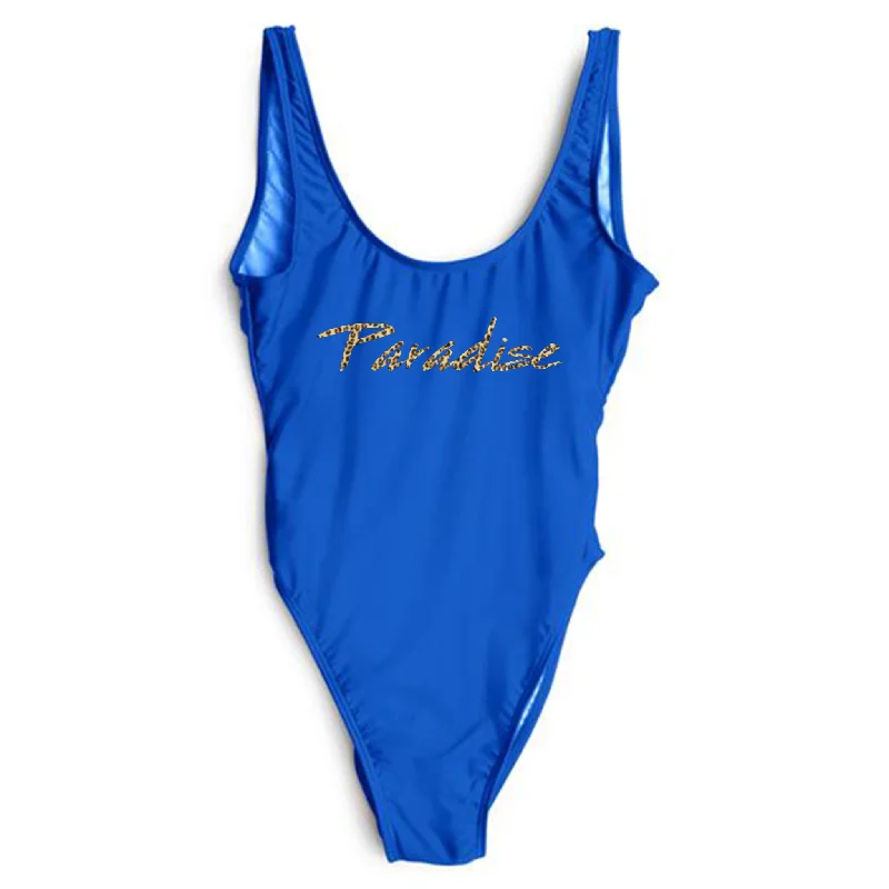 Final Clearance PARADISE W/ CHEETAH TEXT TEXT [SWIMSUIT]