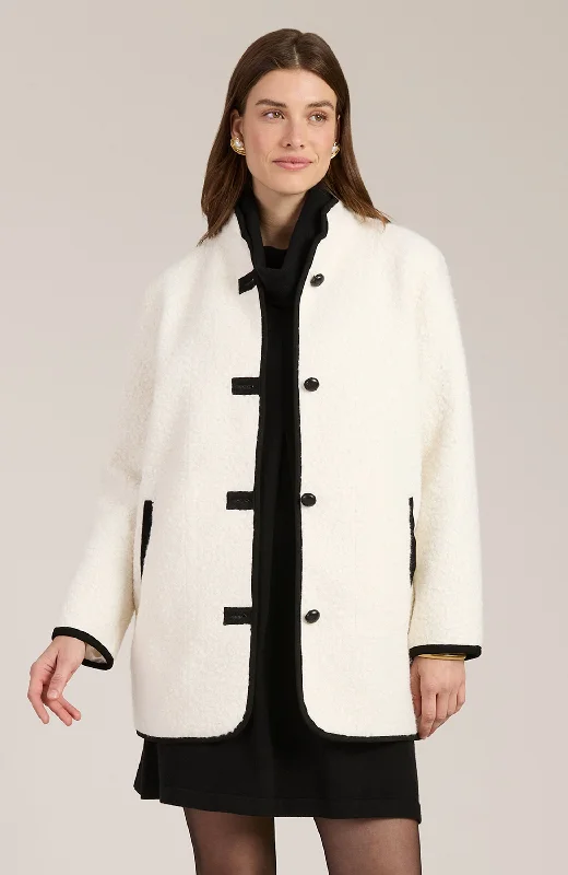 Bargain Blast Sherpa City Coat - Winter White Black