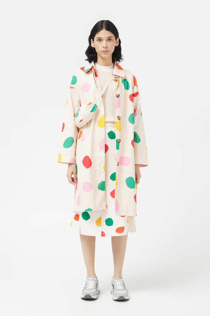 Time-Limited Offer Paint Spots Trench Coat